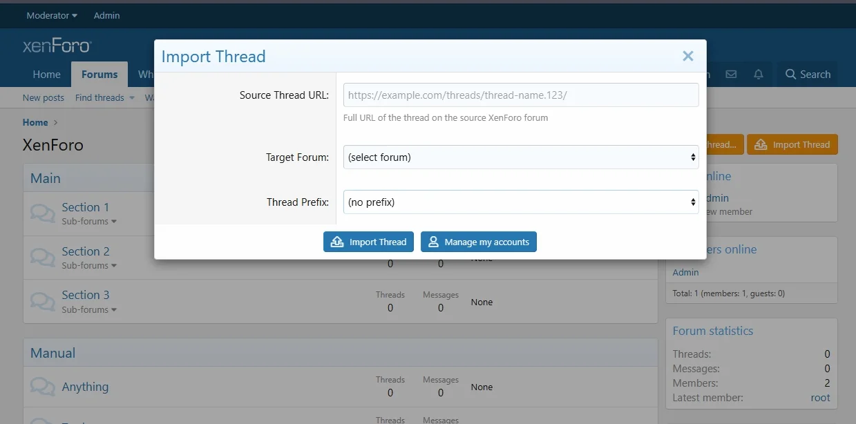 Ресурс «[IAbs17] Resource and Thread Importer (Импорт ресурсов и тем Xenforo)»